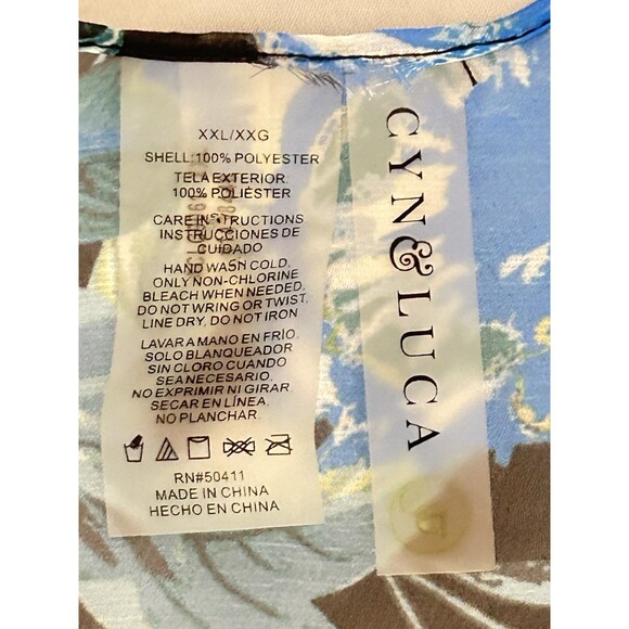 Cyn & Luca Womens XXL Shear‎ Midi Blue Floral Duster - Picture 6 of 7